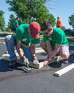 Two associates working on a building project