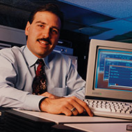 Man with Reynolds software in 1988