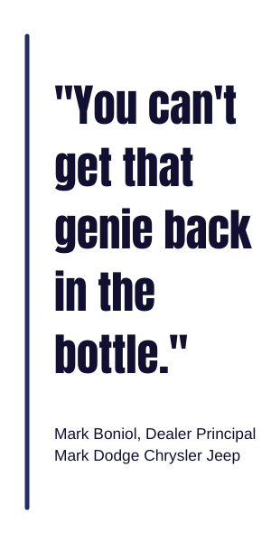 "You can't get that genie back in the bottle." Mark Boniol