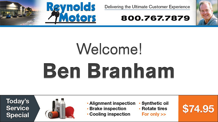 Customer welcome screen using RFID