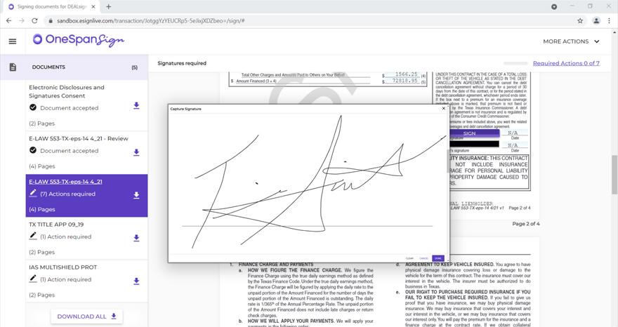 DEALsign Hotspot. Image of signature.