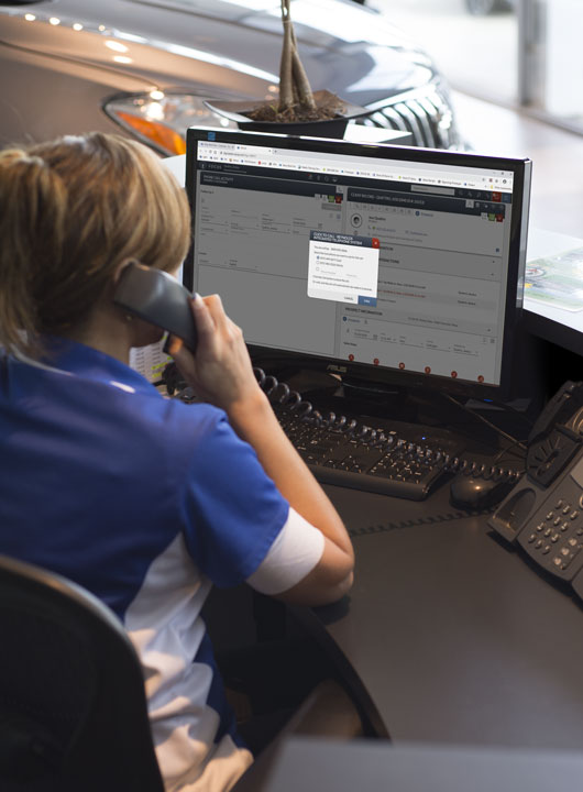 Person using RITS click to call