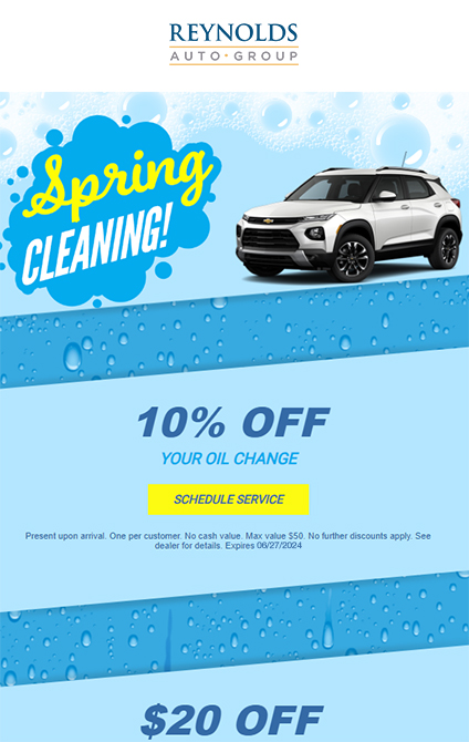 Sample offer from Reynolds Auto Group 