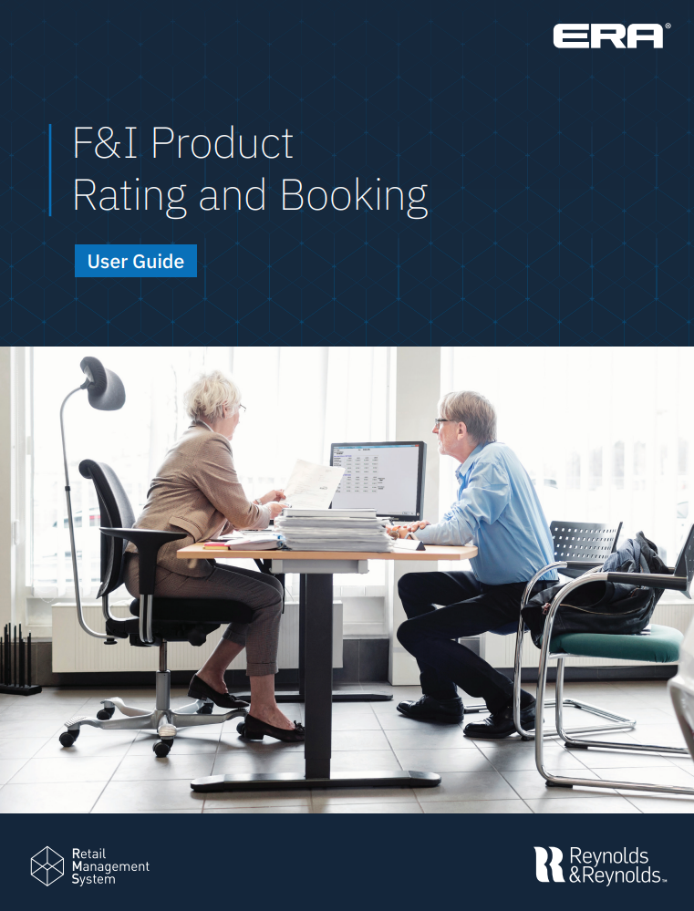 Cover photo of Product Rating and Booking user guide for ERA users.