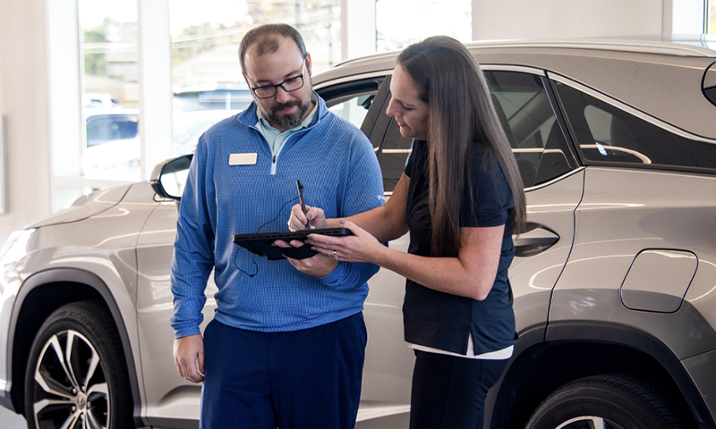 Advance Service dealership software on tablet