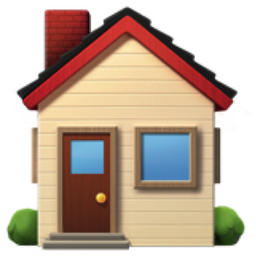 house emoji with red roof