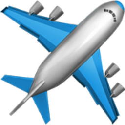 blue and white airplane emoji