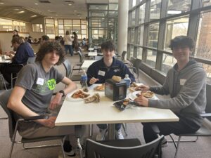 A group of students at lunch.