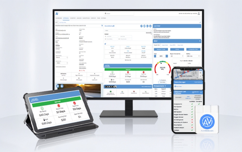 Image of various AutoVision screens on different devices