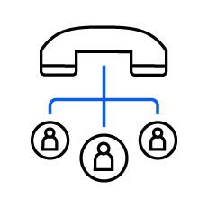 Call Routing icon - black and blue