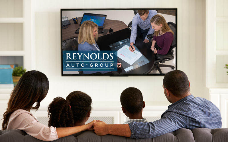 Customers watching docuPAD system commercial.