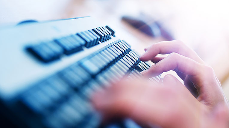 Typing on keyboard