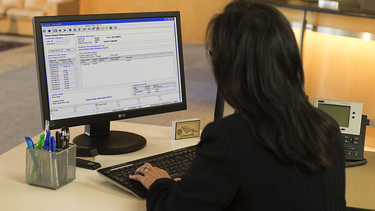 Image of woman working at computer